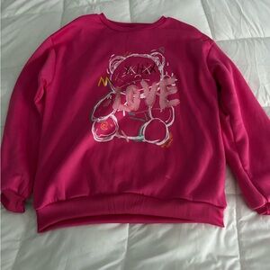 SHEIN Fuchsia Love Graphic Sweater